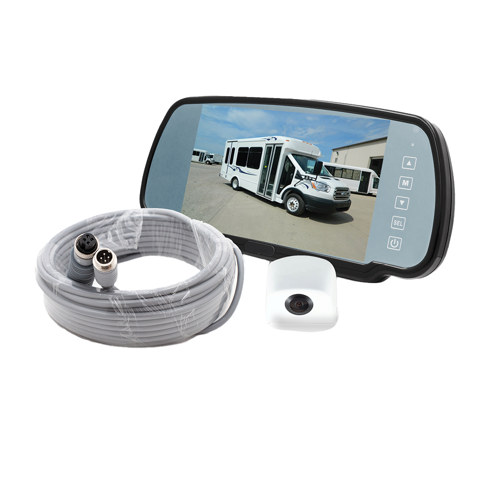 MOR-Vision® 7" Mirror/Monitor with High Mount Backup Camera (White)