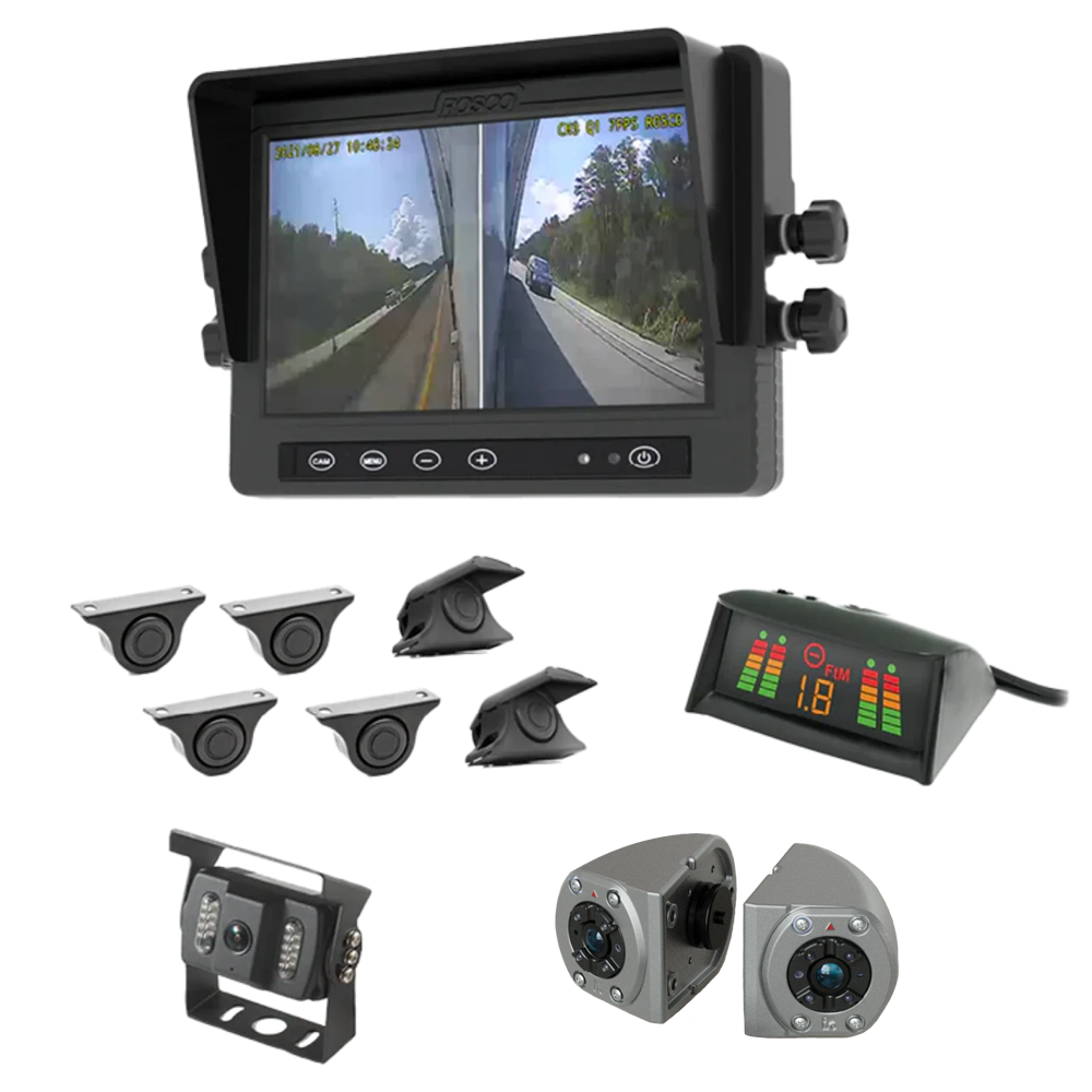 Sistema de 3 cámaras con monitor de 7" y 6 sensores de reversa | STSK7145BSSK