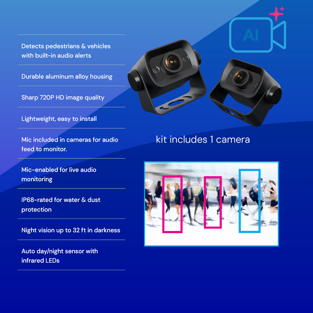 AI Backup Camera Kit with 7” Monitor