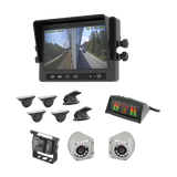 3 Camera System with 7" Monitor and 6 Backup Sensors