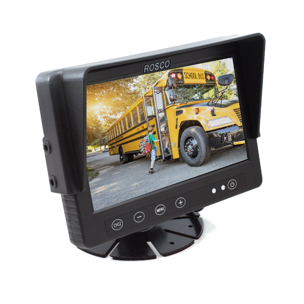 7" Backup Monitor with Auto Dimming Backlit Buttons - 2 Camera Inputs